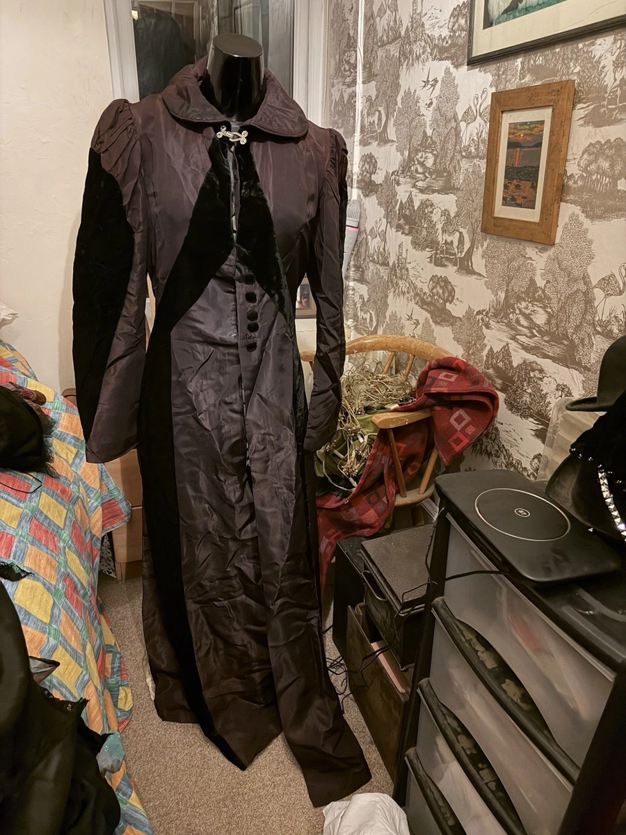 Guión a pantalla Eduardiano/Victoriano Tafetán/Vestido de terciopelo/Abrigo Disfraz de escenario