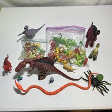 Great For Imagination Variety Of Plastic Dinosaur And Jungle Items Figurines