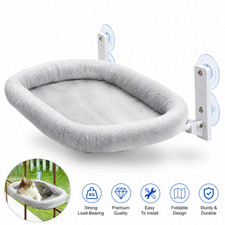 Cordless Cat Window Perch Hammock 4 Suction Cups Metal Frame Foldable Cat Bed