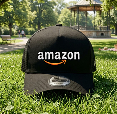 Ama zon Logo Embroidered Trucker Hat Snapback Mesh Cap Shipping Workwear Hat