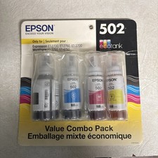Epson 502 Ink Combo Pack Genuine for ECO-TANK Printers New Sealed 8/2022 Date