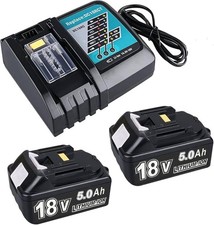 2 Pack 5000mAh BL1850B Battery + 4A DC18RC Charger Compatible with Makita18V