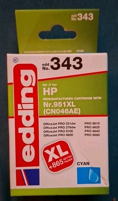 edding EDD-343 cyan Tintenpatrone ersetzt HP 951XL (CN046AE)