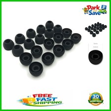 Durable Medium Black Silicone Earbud Tips - 10 Pairs for All Major Headphones