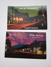 Palm Springs CA-California Greetings Palm Canyon Drive Night Vintage Postcard