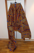 Afrika Stoff Tuch Decke Kitenge Kanga Leso weinrot orange blau gelb ca.360x107cm