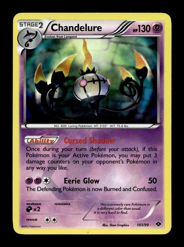 Chandelure (Secret) Next Destinies #101 (2012) Holo LP Pokemon