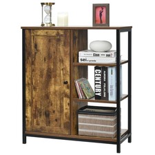 COSTWAY Industrial Storage Cabinet Freestanding Cupboard Sideboard w/3 Shelves