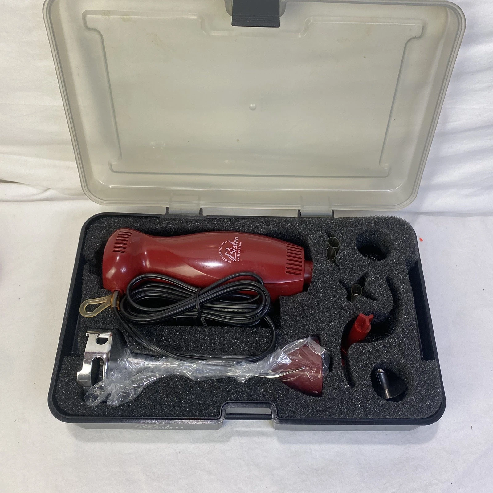 Wolfgang Puck Bistro Collections Red Immersion Blender with case and attachments
Opens in a new wind