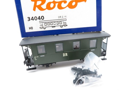 362H0 /2 - Roco H0e 34040 - Personenwagen grün DR 2.Kl - Schmalspur - top in OVP | Condition: Gebraucht