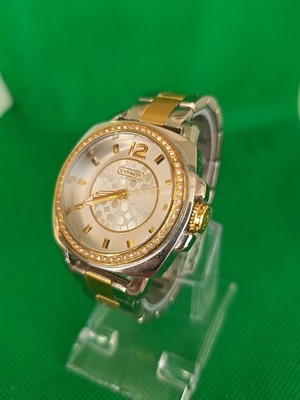 Coach 2-farbige Gold und Silber Kristall Akzent Uhr für Damen (17,5 cm Armband)