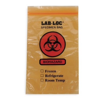 GRAINGER APPROVED LAB20609OE Transfer Bag,9 in L,6 in W,ORG,PK1000 3TZY9