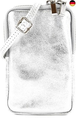 modamoda de T197 Damen Leder Umhängetasche Handytasche 6,7'', handmade in Italy