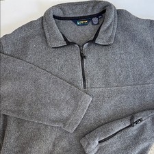 Vintage 90's Eddie Bauer Ebtek Fleece Pullover 1/4 Zip Gray Mens XL Outdoors