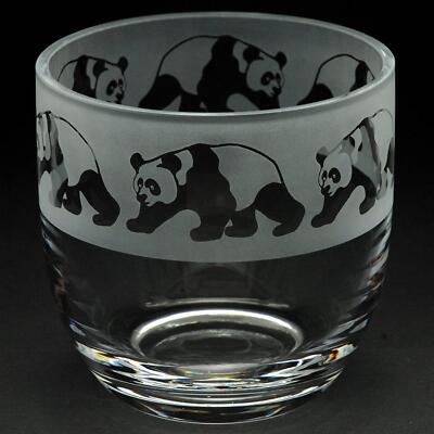Animo Glas Kerzenhalter Deko handgeätzt Tier Topf Geschenkbox Panda