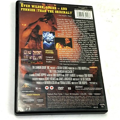 The Texas Chainsaw Massacre 2 DVD Dennis Hopper 1986 2000 OOP in