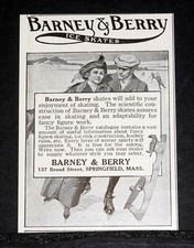 1914 OLD MAGAZINE PRINT AD, BARNEY  BERRY ICE SKATES, ADD TO SKATING ENJOYMENT 