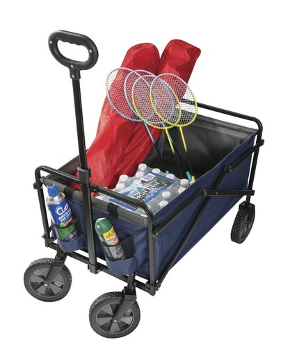 Carrello da giardino 21' blu 150 libbre pieghevole pneumatico fuoristrada telaio acciaio - Foto 6 di 7
