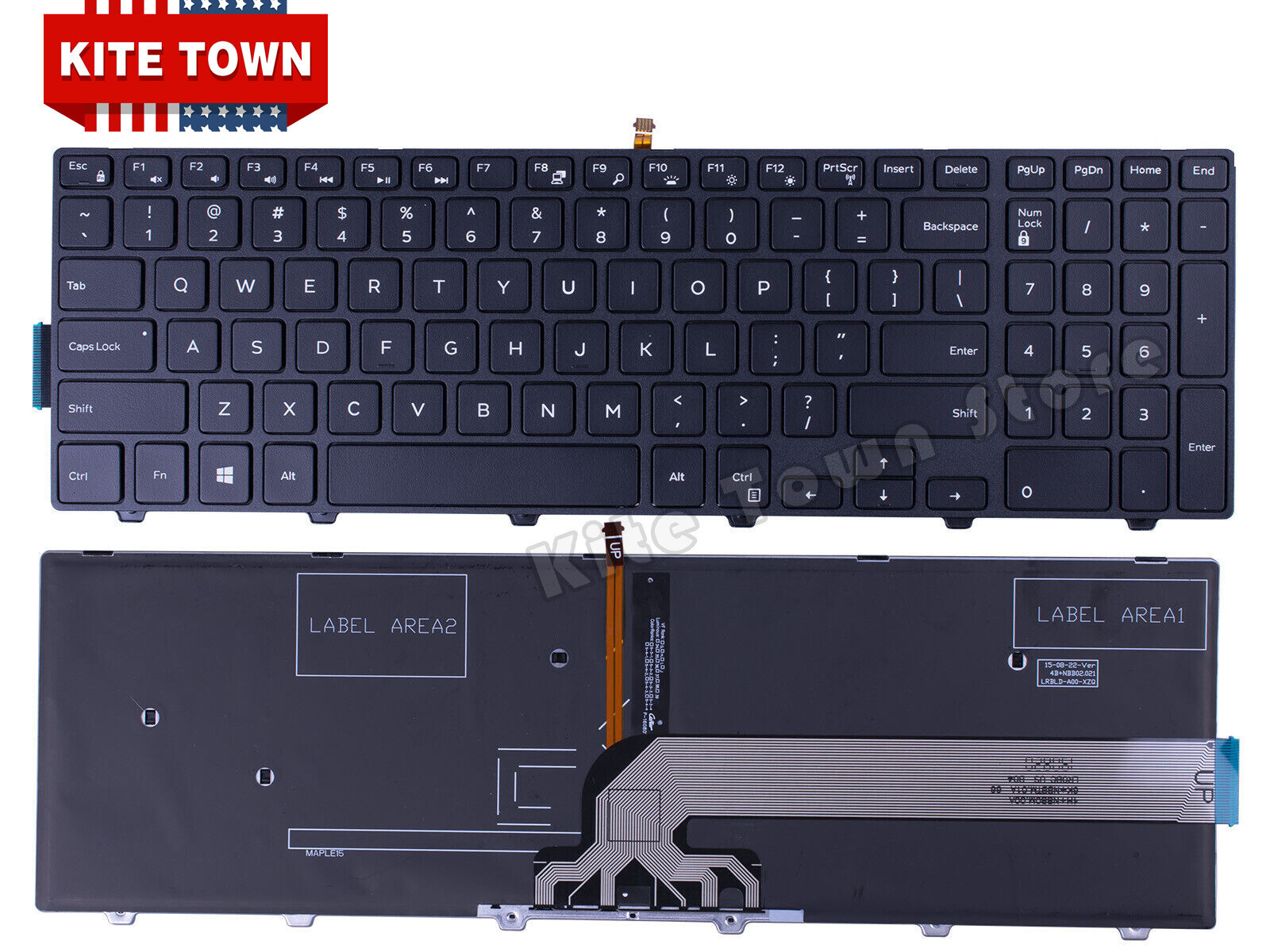 US Backlit Keyboard for Dell Inspiron 15 3000 Series 15-3541 15-3542 15-3543