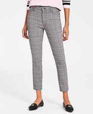 Tommy Hilfiger Womens Size 4 Plaid Houndstooth Printed Skinny Ankle Pants 89