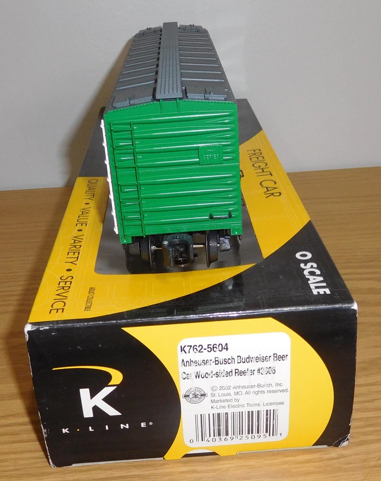K-LINE K762-5604 ANHEUSER-BUSCH BUDWEISER BEER WOOD-SIDED REEFER TRAIN O SCALE - Image 4 of 4