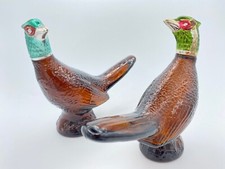 Pheasants Bottles 6" Glass Empty Vintage Avon Eau De Cologne Aftershave Pair