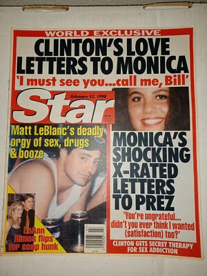 #ad Star tabloid Feb 17 1998 Monica Lewinsky Farrah Fawcett Matt LeBlanc Yanni $19.99