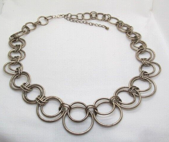 Vintage Silver Tone Interlocking Multi Circles Pa… - image 1