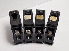 LOT OF 4 CROUSE HINDS CIRCUIT BREAKER MP120 1P 1 POLE 20 A AMP 120/240V - USED
