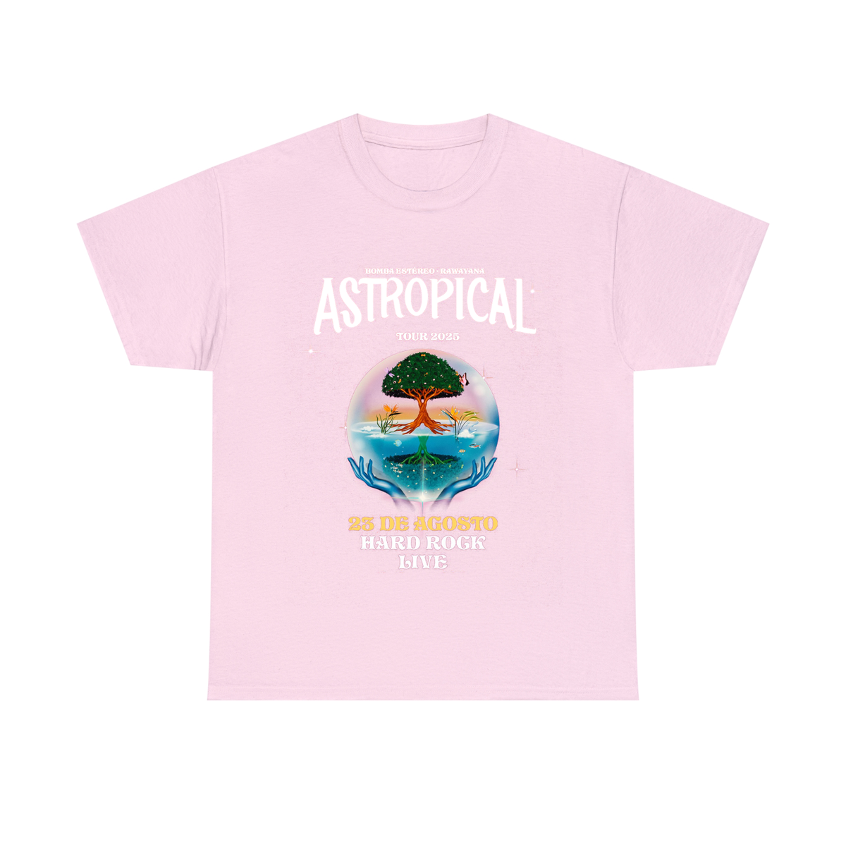 HOT NEW Bomba Estéreo Rawayana Astropical tour PINK T-shirt All