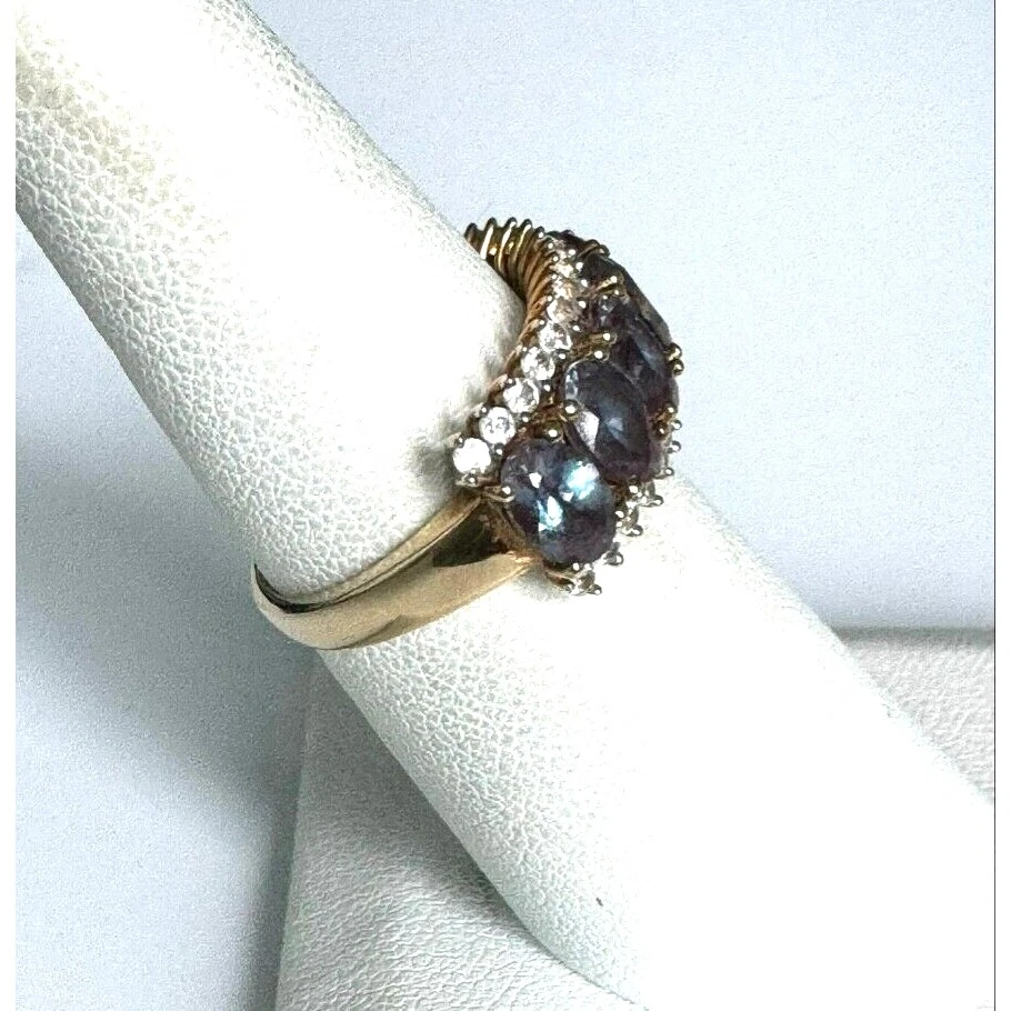 ANILLO TOPACIO ORO AMARILLO AZUL E INCOLORO TALLA 6.25 CIELO Foto 4 de 4