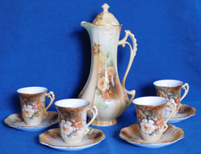 Vintage RS Prussia Floral Tea Set, 10 Piece Porcelain Tea Service, Roses, Flower