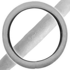 Gray Memory Foam Leather Grip Steering Wheel Cover Protector Skin Wrap Standard