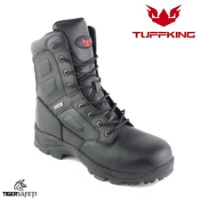 Tuffking 7125 Knox 8" Black Side Zip Waterproof 100% Metal Free Safety Boots PPE