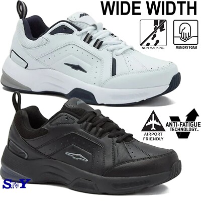 AVIA Men's Lace Up Leather Walking Shoes Memory Foam Insole WIDE WIDTH