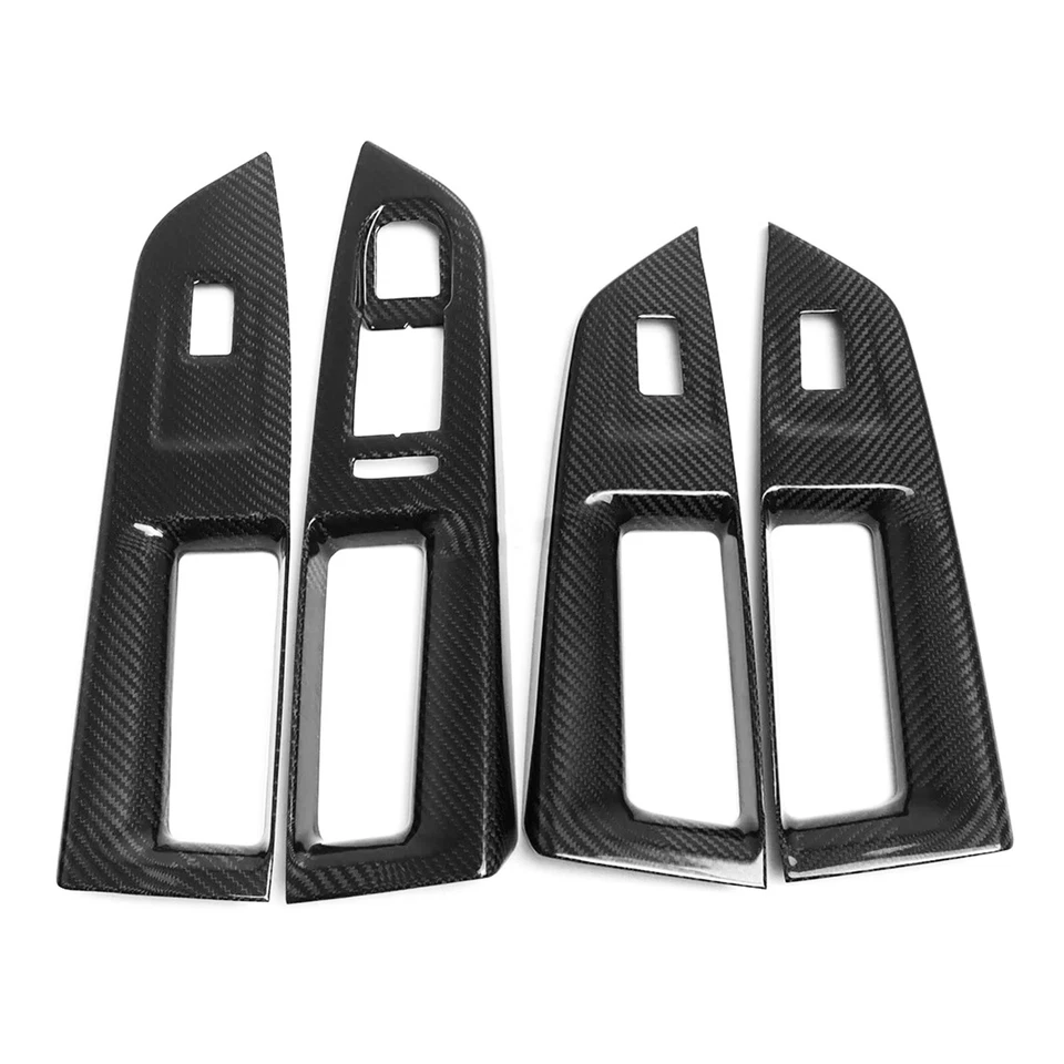 Cubierta de panel de interruptor de elevación de ventana de fibra de carbono seca para VW Golf 8 GTI GTR MK 8 20-24 Foto 2 de 4