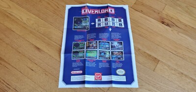 Overlord NES Nintendo Virgin Games Insert Poster Map Guide - NO MANUAL OR GAME