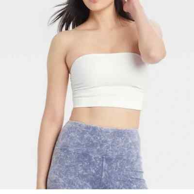 COLSIE Women's White Ribbed Bandeau Bra w/ Attachable Straps (Size XL) NEW!!!