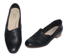 Clarks Womens Comfort Shoes Juliet Palm Loafer Size 7 Black Leather Slip On