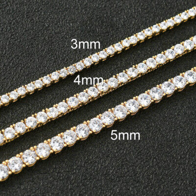 3mm Tennis Chain Iced Flooded CZ Hip Hop Men Women Bracelet