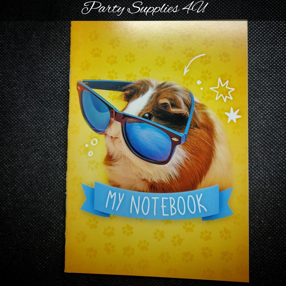 4x divertidos mini cuadernos/mascotas/fiesta/bolso/relleno/niños/gafas de sol/gato/perro/A6 Foto 2 de 4