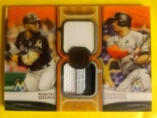2018 Topps Tribute Giancarlo Stanton Marcell Ozuna Dual Jersey Patch RARE #14/25
