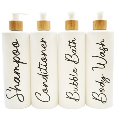   Weiß Glanz Badflaschen 500ml, Shampoo Conditioner Schaumbad Duschgel