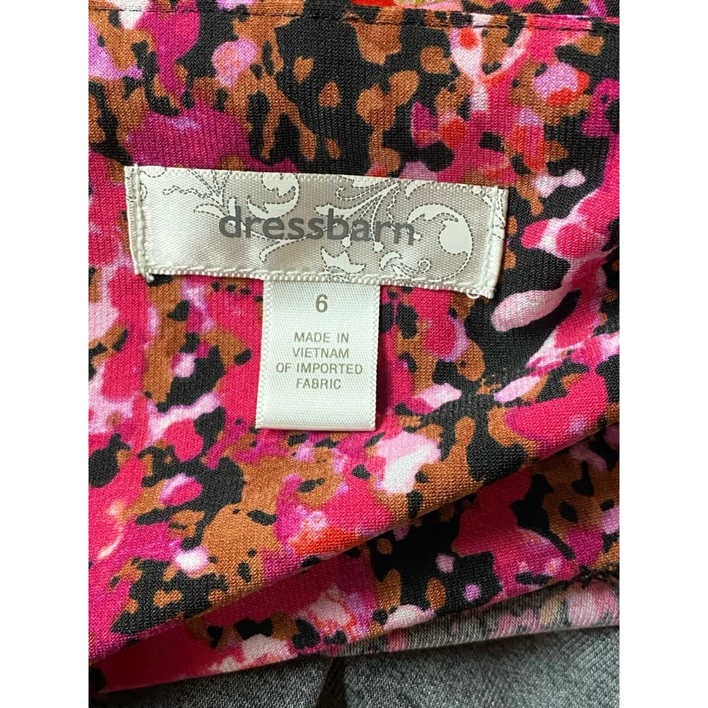 VETEMENTS Abito vestito fienile nero rosa maniche corte spacco pullover LBD donna TG 6 elasticizzato