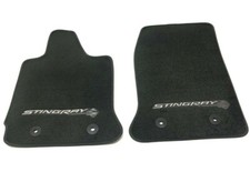 2015 Corvette Stingray C7 Carpet Floor Mats Set Black W Gray Stitching 23476284