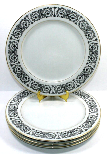 Vintage Set 4 Used Carlton Fontaine Fine China Japan 10.25” Dinner Plates - Picture 1 of 4