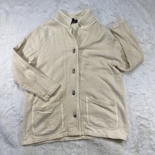 Nannette Womens Large Beige Keller Button Front Shirt - Made in USA