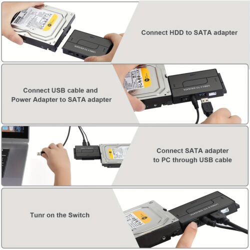 Universal 2.5"/3.5" SATA/IDE Hard Drive Adapter USB 3.0 to SATA IDE Converter AU - Picture 4 of 8