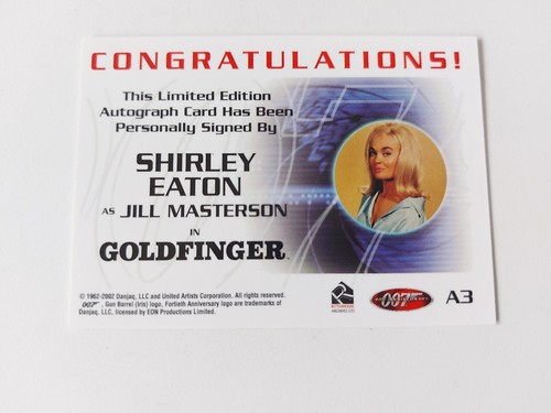 James Bond 40th Anniversary Shirley Eaton Autograph Card A3 - 第 2/2 張圖片