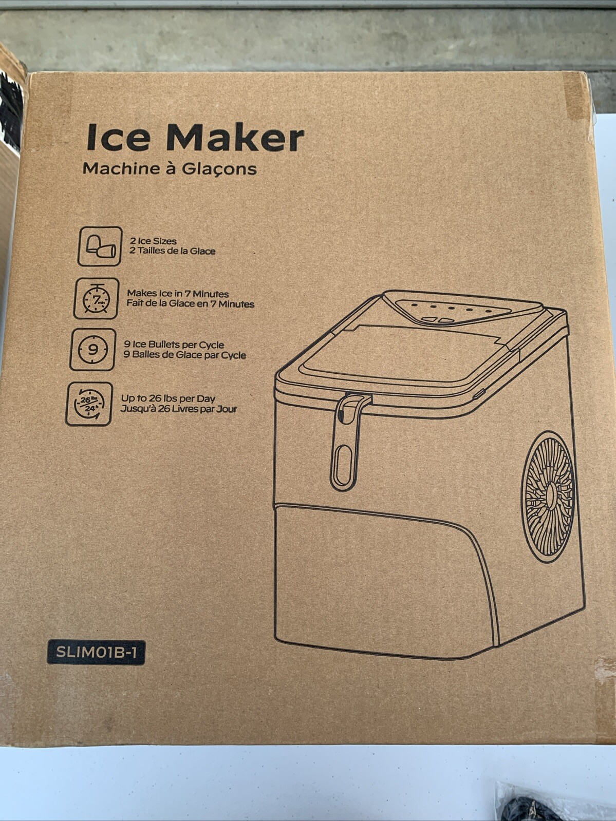 Ice Makers Countertop, 9 Cubes Ready in 7 Mins, 26 lbs Per Day